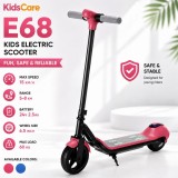 Trotineta electrica copii KidsCare E68, motor 110W, baterie 24V 2.5Ah, viteza 15 km/h, Bluetooth, lumini, roz