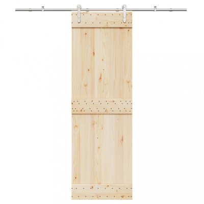 vidaXL Set piese pentru ușă glisantă, argintiu, 200 cm oțel inoxidabil foto