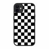 Husa iPhone 12 - Skino Squared, alb - negru