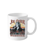 Cana din ceramica haioasa, 330 ml, alba, pentru pasionatii de muzica, Joe Cocker