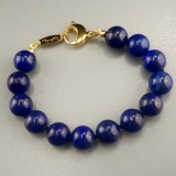 Cumpara ieftin Brățară Lapis Lazuli Natural, Argint 925 Placat Aur, Ajustabilă 18-24cm, Handmade Italia