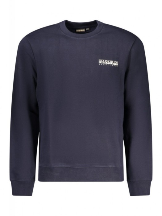 Bluză bărbați, cu imprimeu pe spate si logo pe față, Regular fit, albastru, 2XL