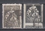 ROMANIA 1921 ASISTENTA SOCIALA TIMBRE DE AJUTOR 25 BANI EROARE DANTELURA STAMPILAT