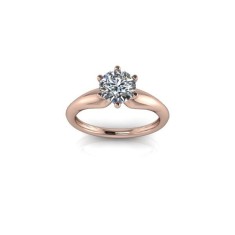 Inel de logodnă din aur roz de 14k, decorat cu piatră de zirconiu - 62