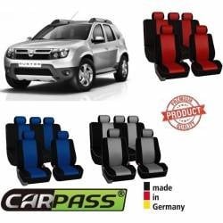 Huse scaune dedicate DACIA Duster 2009 - 2014 Premium RosuAlbastruGri foto