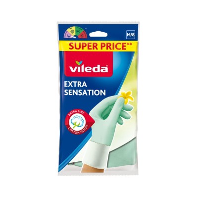 Manusi universale M latex bumbac Vileda Extra Sensation foto