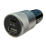 Incarcator auto 12-24V 18W Fast Charge cu port USB si PD18W - CB01