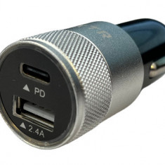 Incarcator auto 12-24V 18W Fast Charge cu port USB si PD18W - CB01