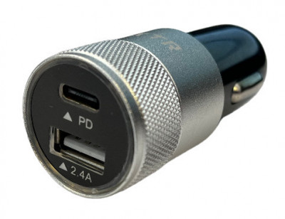 Incarcator auto 12-24V 18W Fast Charge cu port USB si PD18W - CB01 foto
