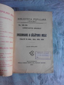 Insemnare A Calatoriei Mele In Anii 1824 1826 Constantin Golescu Okazii Ro