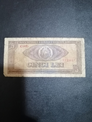 Bancnota 5 Lei - 1966 foto