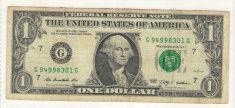 Bancnota -USD- Statele Unite ale Americii 1 Dolar $ - 2009 / A025 foto
