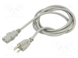 Cablu IEC C13 mamă 3x0,75mm2 NEMA 5-15 (B) 1,8m gri - LIAN DUNG
