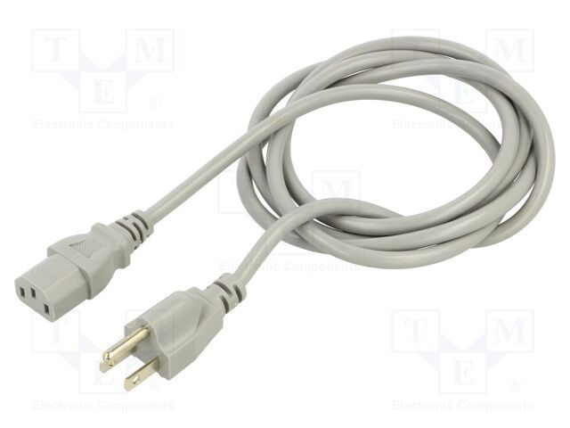 Cablu IEC C13 mamă 3x0,75mm2 NEMA 5-15 (B) 1,8m gri - LIAN DUNG