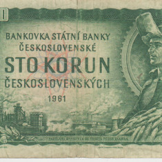 M1 - Bancnota foarte veche - Cehoslovacia - 100 coroane abtibild Slovacia - 1961