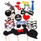 Set 31 de accesorii pentru petrecere, flippy, props pentru coltul de poze, ochelari, palarii, mustata, cravata, tematica nunta, multicolor