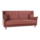 Canapea extensibila, material textil roz, COLUMBUS