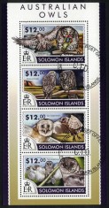 INSULELE SOLOMON 2015 - Fauna, Bufnite australiene / colita + bloc ( 2 imagini)