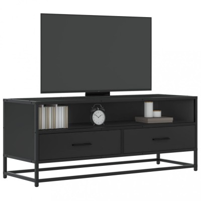 vidaXL Dulap TV, negru, 100x34,5x40 cm, lemn prelucrat și metal foto
