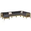 Gossi set canapea de gradina, 8 piese, lemn de pin tratat