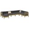 Gossi set canapea de gradina, 8 piese, lemn de pin tratat