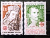 ANDORA franceza 1980 Europa CEPT, Napoleon și Carol cel mare serie 2v neștampilat