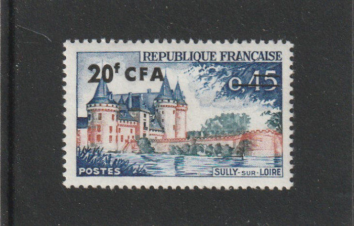 Reunion 1963-Arhitectura , Sully-sur-Loire,supratipar CFA,dantelat,MNH,Mi.427