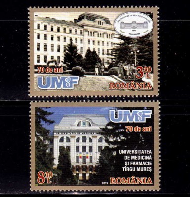 ✅RO 2015 ,LP 2067 &amp;quot;70 ani - UMF Targu Mures &amp;quot; , serie , MNH foto