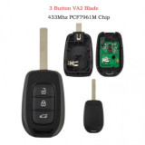 Cheie cu Telecomanda Renault 3 BUTOANE PCF7961M LAMELA VA2 AutoProtect KeyCars, Oem