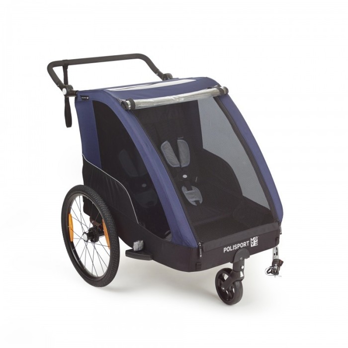 Remorca Carucior Transport Copii Bicicleta Polisport - Albastru Ultimate FactoryBikes