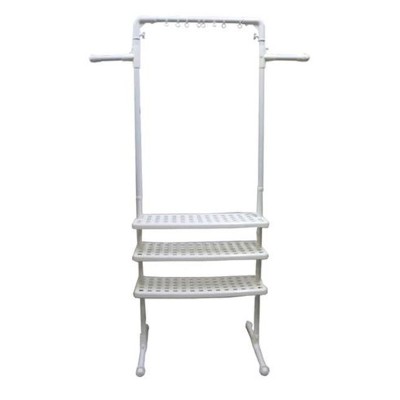 Raft multifunctional pentru baie YLT-0418, 104 x 43 x 162 cm, 3 rafturi, Alb foto