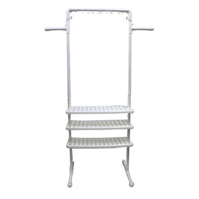 Raft multifunctional pentru baie YLT-0418, 104 x 43 x 162 cm, 3 rafturi, Alb