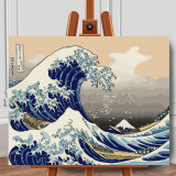 Set pictura pe numere (panza) Marele val de la Kanagawa Hokusai 40x50 cm, Jad