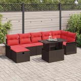 vidaXL Set de canapele pentru grădină cu pernă 8 pcs Maro Rattan poli 3361023