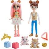 Set papusi Enchantimals, Braylee Bear si Bannon Bear, cuplul regal, Mattel