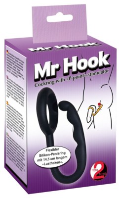 Inel penis din silicon cu stimulator Mr. Hook foto