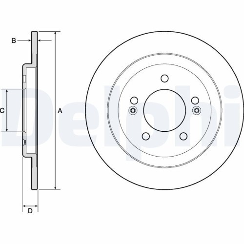 Set discuri frana spate DELPHI, Hyundai I30 (Gd), 06.11-; Kia Cee D Sportswagon (Jd), 09.2012-, Ceed (Jd), 05.2012-, Ceed Combi Van (Jd), 07.12-, Pro