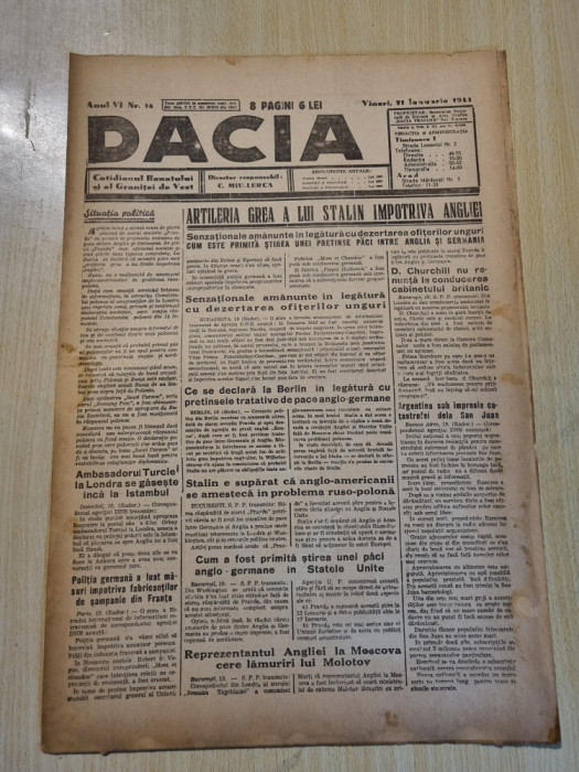 Dacia 21 ianuarie 1944-stiri al 2-lea razboi mondial,tenisul romanesc