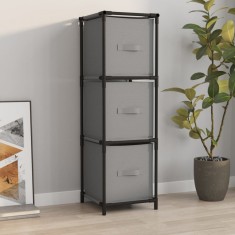vidaXL Dulap de depozitare cu 3 sertare textile, gri 34x34x101 cm oțel