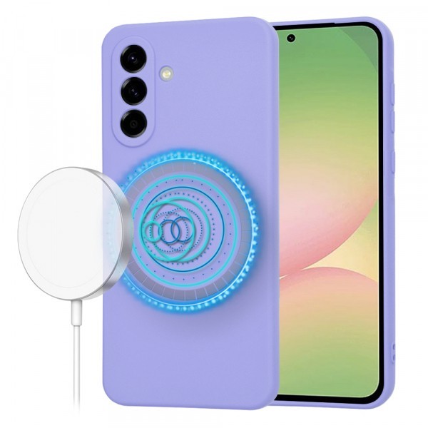 Husa MagSafe pentru Samsung Galaxy A56 A566, Techsuit, SoftFlex, Mov Deschis