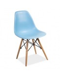 Cumpara ieftin Scaun de bucatarie si living din polipropilena SL Enzo, ergonomic, lemn masiv, 83x46x42 cm, 100 kg, Bleu