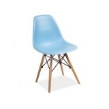 Scaun de bucatarie si living din polipropilena SL Enzo, ergonomic, lemn masiv, 83x46x42 cm, 100 kg, Bleu