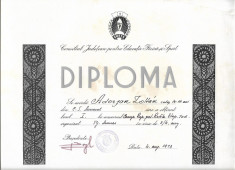 A1031 Diploma sportiva elev 1973 Targu Mures perioada comunista foto