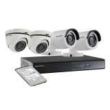 Kit supraveghere video cu 2 camere de exterior si 2 camere de interior