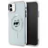 Husa MagSafe pentru Apple iPhone 11, Karl Lagerfeld, IML Metal Choupette&#039;s Head, Alba