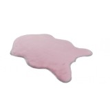 Covor Premium Belgian Model LOP 020 Shapes, Imitatie Blana Iepure, Roz, Marime 50 x 80 cm, Lungime Fir 23 mm, Poliester, Antialergic, Living, Dormitor