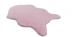 Covor Premium Belgian Model LOP 020 Shapes, Imitatie Blana Iepure, Roz, Marime 50 x 80 cm, Lungime Fir 23 mm, Poliester, Antialergic, Living, Dormitor