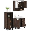 VidaXL Set mobilier de baie, 3 piese, stejar maro, lemn prelucrat 3300989