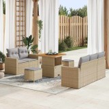 VidaXL Set de canapele pentru grădină 8 pcs Bej poliratan