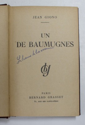 UN DE BAUMUGNES par JEAN GIONO , 1929 foto